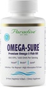 Paradise Herbs Omega-Sure, Omega-3 농축물, 프리미엄 생선 기름, DHA, EPA, Vegan, 비 GMO, 글루텐, 30 카운트 채식 Softgels