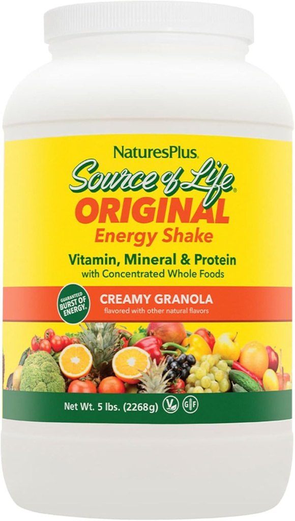 NaturesPlus Life Energy Shake, Creamy Granola - 5 파운드, 2 팩 - 13g Complete Protein, Vitamins & Minerals - Non-GMO, 글루텐 무료, 채식 - 116 총 서빙