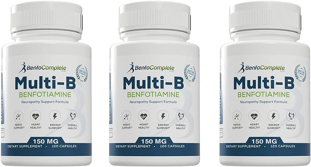 Benfotiamine Multi-B Neuropathy 지원 공식 신경병의 영양 지원 - 360 캡슐 - 3 병 팩