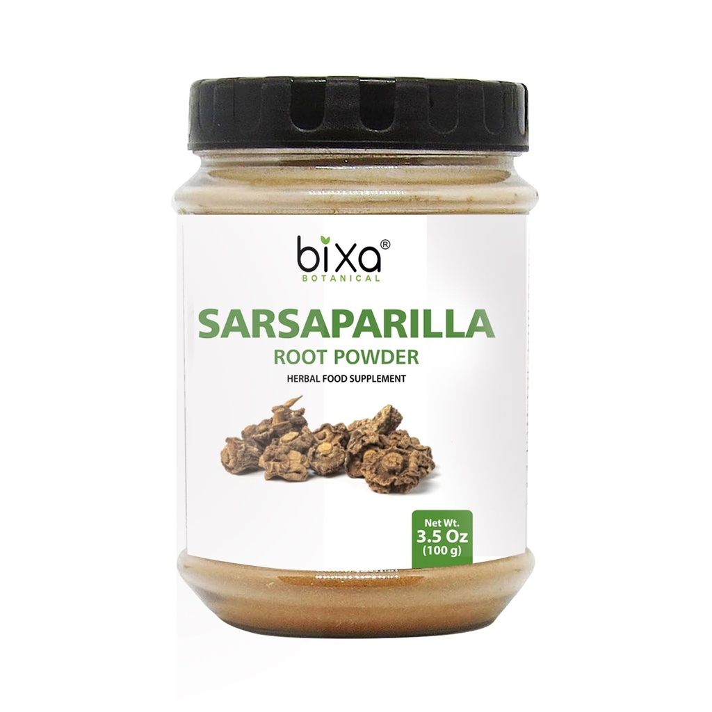Bixa BOTANICAL Sarsaparilla 뿌리 분말 (HEMIDESMUS INDICUS) - 100g (3.5 Oz) 1 팩| 천연 혈액 정화기 및 냉각제 | 안티 산화 초본 보충