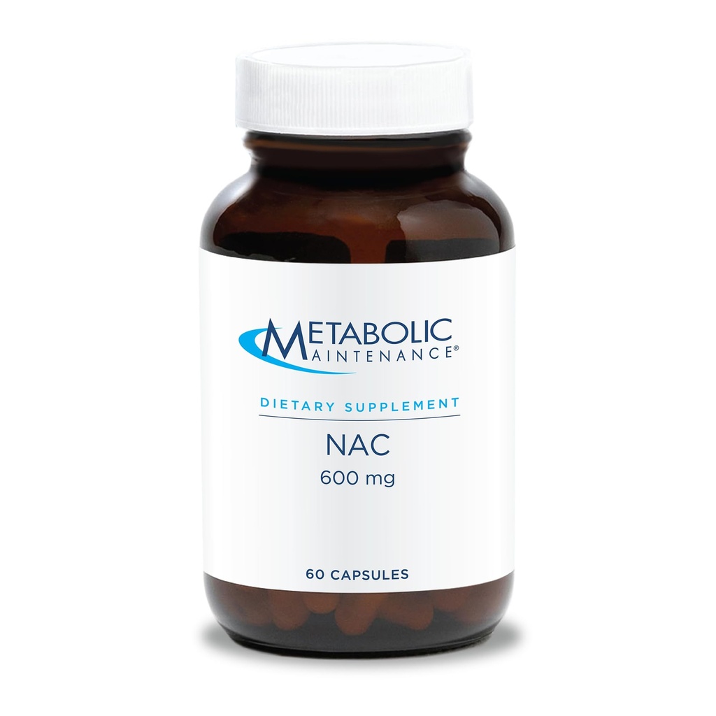 대사 유지 보수 NAC 600 mg 캡슐 - N-Acetyl Cysteine 600 Liver 및 Immune 지원을위한 보충 - 남성과 여성을위한 산화 방어 50 + - 60 캡슐