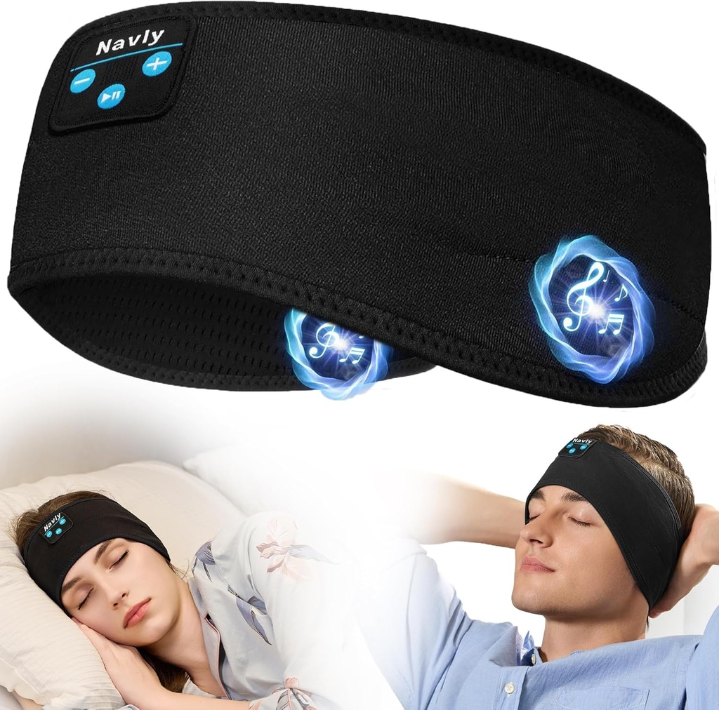 Navly Sleep Headphones, 10Hrs Sports Headband with Soft Cozy Earbuds 안락한, Ultra-Thin HD 입체 음향 스피커를 가진 헤드폰 헤드폰 헤드폰은 운동, 멋진, Yoga, 여행을 위해 완전히 합니다