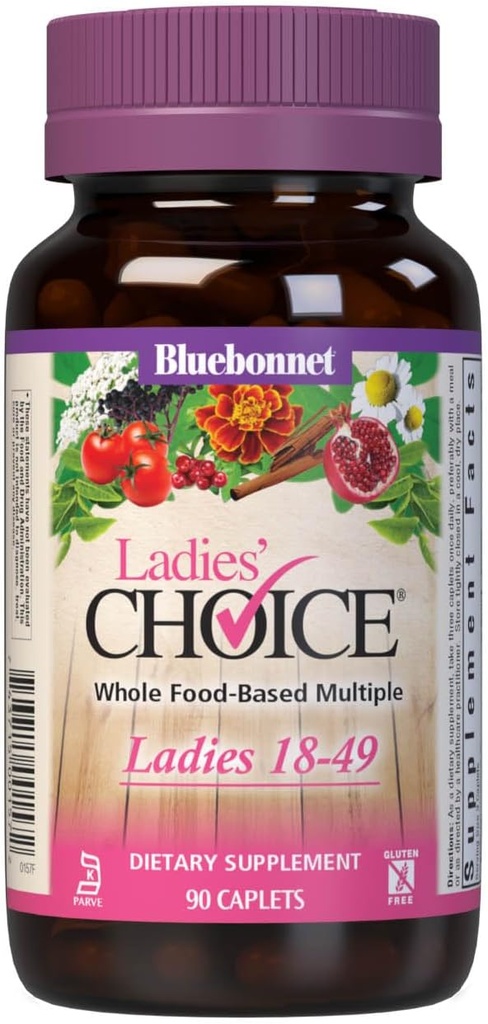 Bluebonnet Nutrition 숙녀의 선택 전체 식품 기반 여성 18-49, 90 카운트 퍼플 / 핑크
