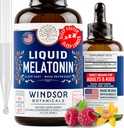 성인과 아이를 위한 액체 Melatonin 6 년 - 3mg Melatonin 하락 여분 힘 액체 잠 원조 - 빠른 흡수, 라즈베리 바닐라 풍미 Melatonina - 2oz, 미국에서 만드는 2 달 공급