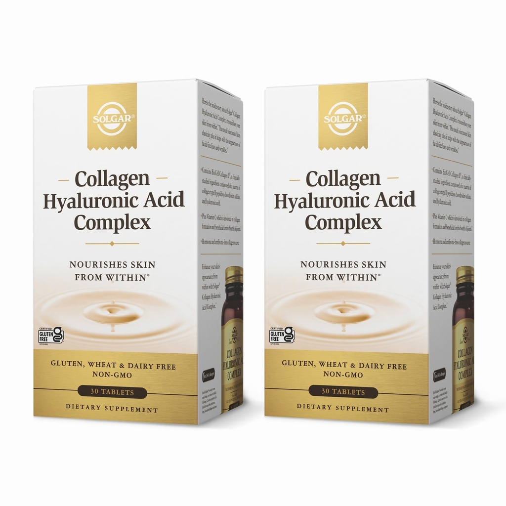 SOLGAR 교원질 Hyaluronic 산 Complex - 30의 정제, 2의 팩 - 비 GMO, 글루텐 자유로운, 낙농장 자유로운 - 60의 총 서빙