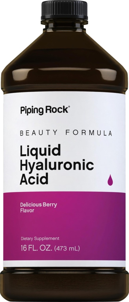 핑 락 히알루 론산 보충교재 | 100mg | 16 fl oz | Berry flavored Liquid | 채식주의자형 | Non-GMO, 글루텐 프리