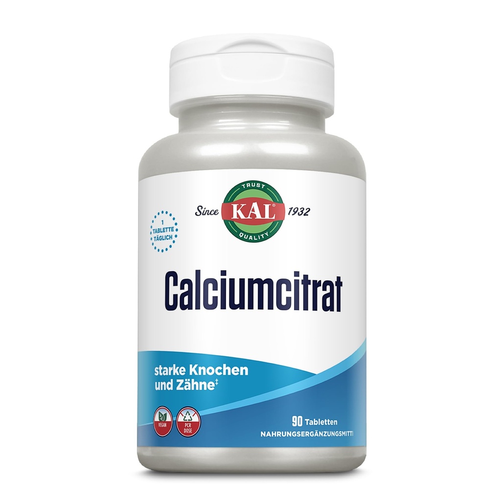 KAL 칼슘 구연산염, 1000 mg, 90의 탭