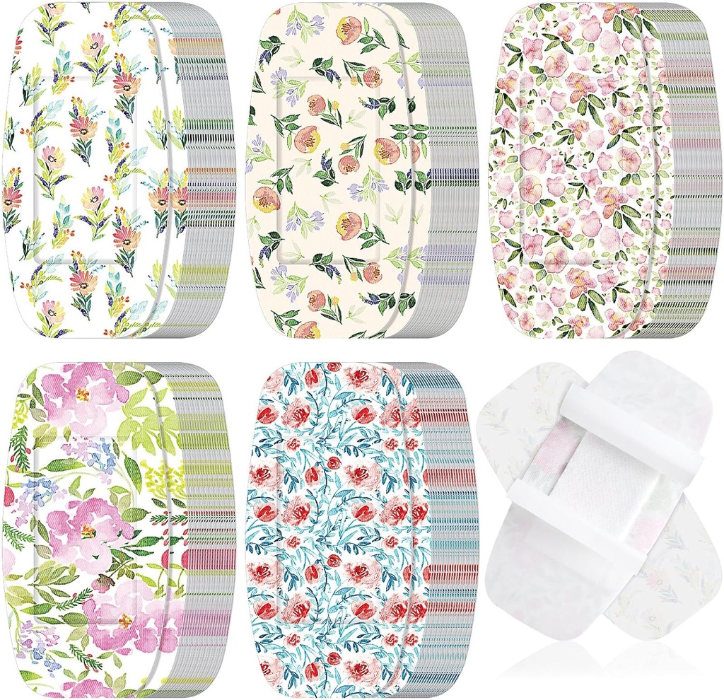 Sinmoe 100 PC 큰 붕대 2 x 4 인치 유액 자유로운 큰 접착성 꽃 부상 배려 배려를 위한 가동 가능한 직물 붕대는 부상을 보호합니다