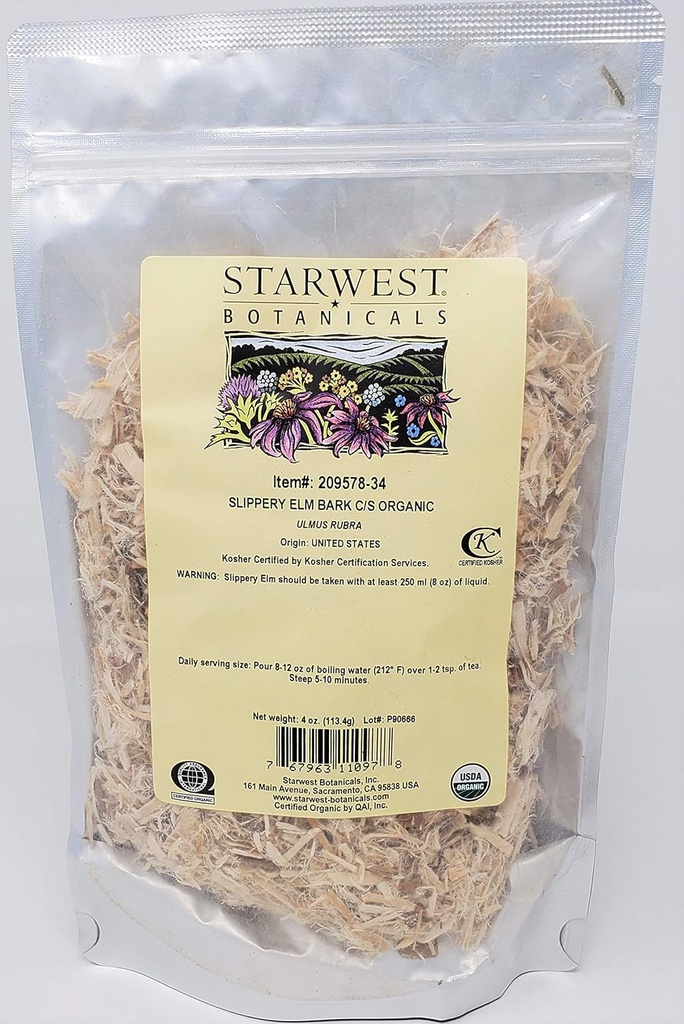 유기 Slippery Elm Bark 컷