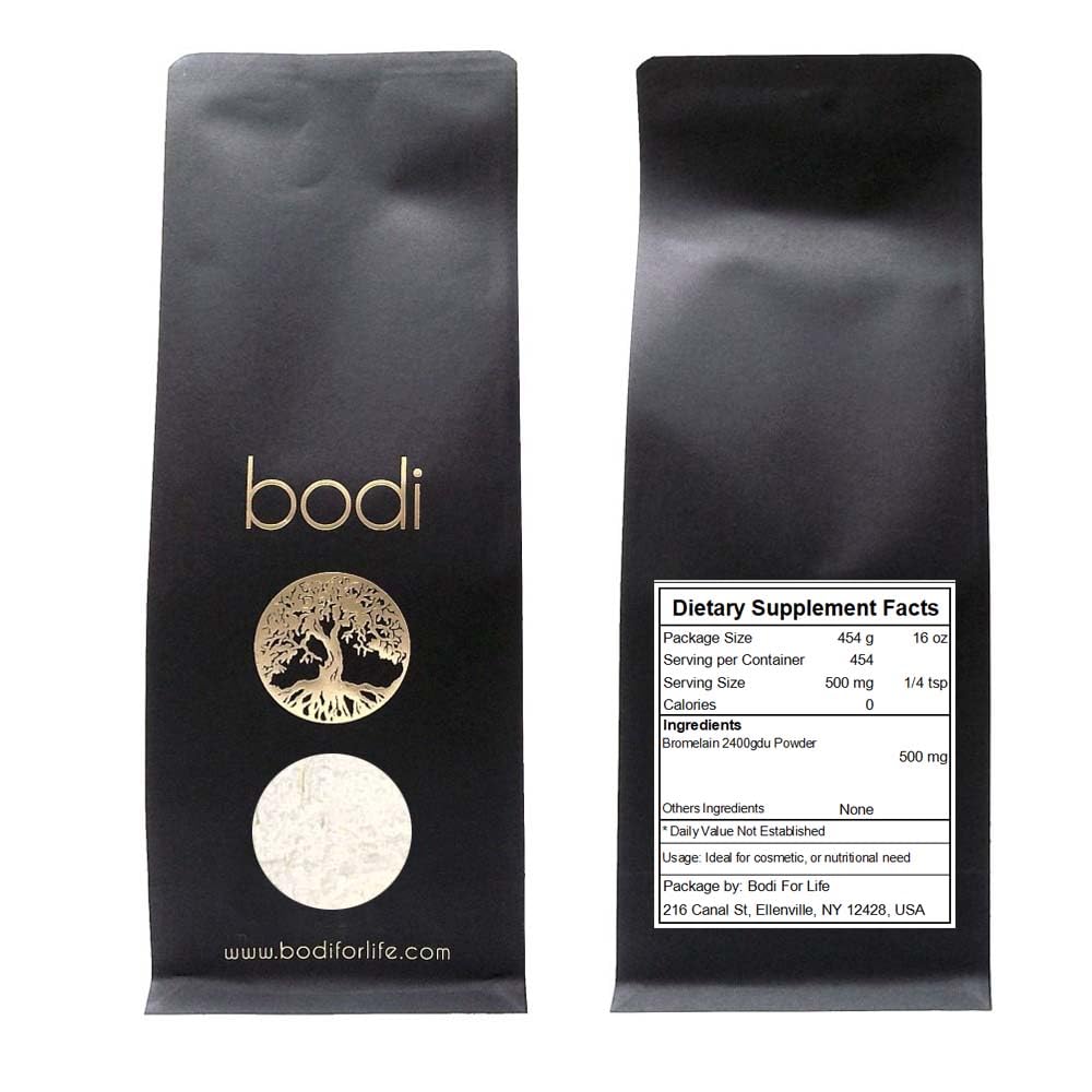 bodi : Bromelain 분말 2400gdu 추출물 | 2oz에서 5lb | 100% 순수한 자연적인 손은 (16 oz)를 기술했습니다