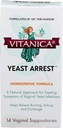 Vitanica Yeast Arrest, Homeopathic Vaginal Suppositories, Yeast Infection Symptoms, Relieves Burning, Itching & Output, Boric Acid, Tea Tree Oil & Probiotics, Vegan (Yeast Arrest, 14)