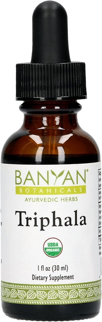 Banyan Botanicals Triphala 액체 초본 추출물 - Amla, Haritaki & Bibhitaki와 유기 Triphala 추출물 - 매일 Detox, 정기 및 회춘 * - 1oz. - Non-GMO 지속 가능한 Sourced Vegan