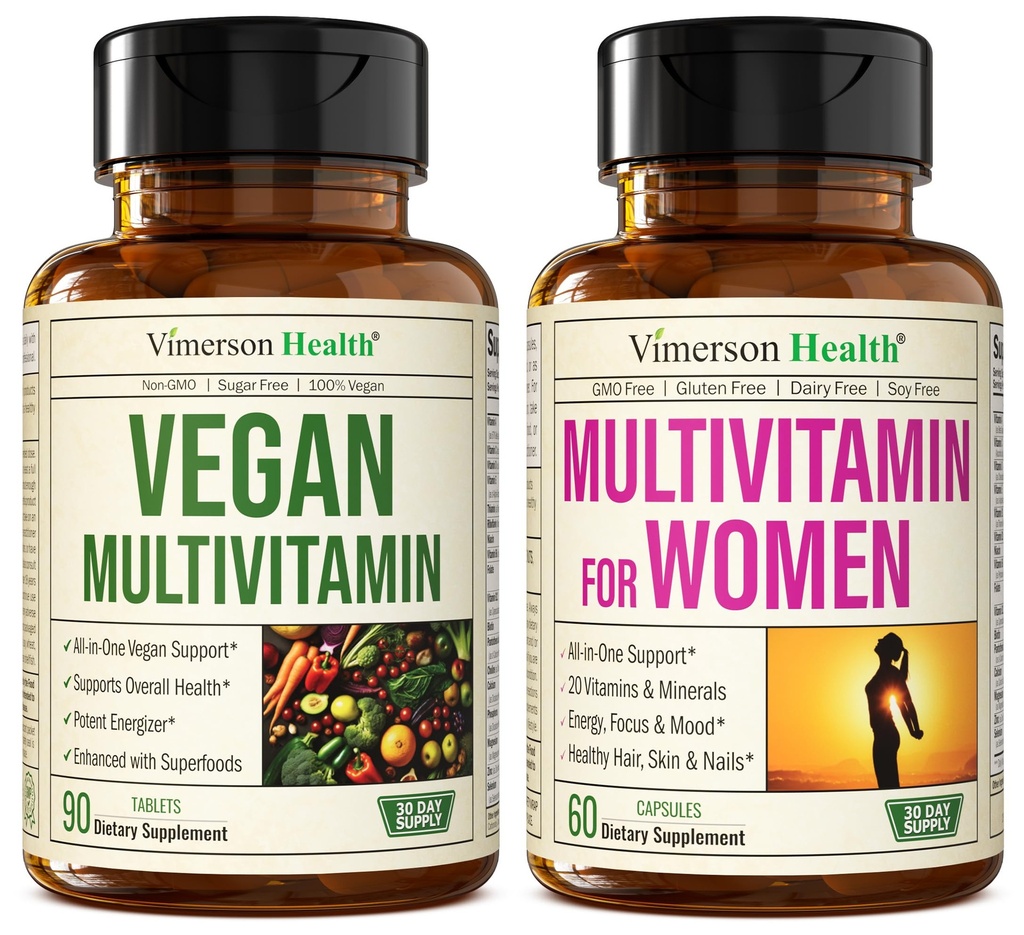 Vimerson 건강 채식주의자 Multivitamins for Vegans and Vegetarians & 여자를 위한 Multivitamin