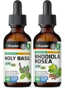 BIO KRAUTER Holy Basil Tincture 2 Fl. Oz. & Rhodiola Rosea Tincture 2 Fl. 오즈.