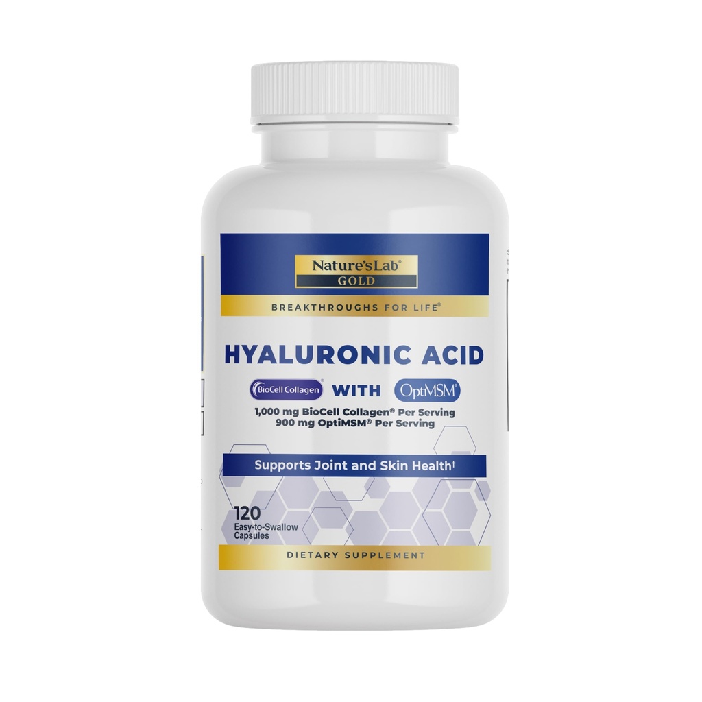 Biocell Collagen과 MSM과 함께 자연의 실험실 Hyaluronic 산 - 피부 Hydration, 합동 건강 - 120의 캡슐 (40 일 공급)