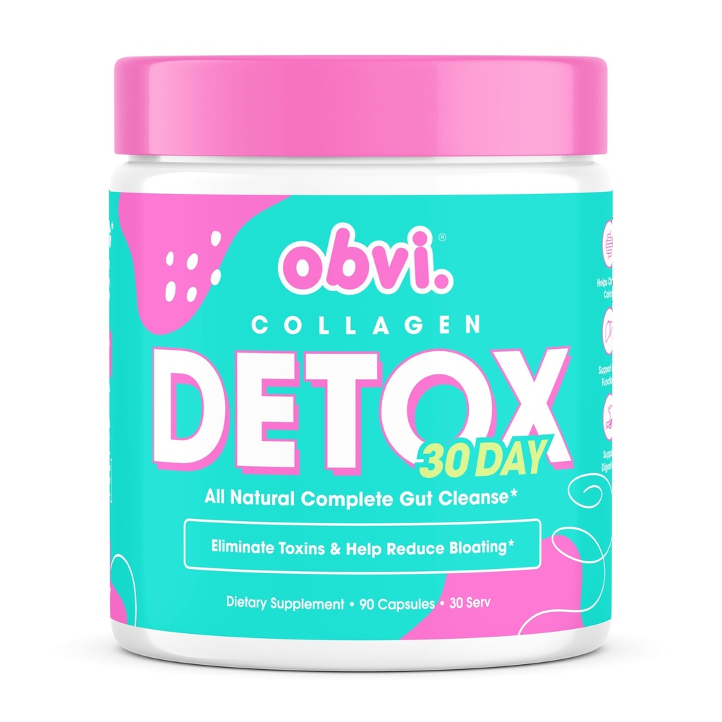 Obvi Detox Colon Cleanse Supplement | 소화 및 구트 건강 증진, 완화, 도신 제거| 밀크 이틀, 심플 허스크, 세나 리프와 면역 지원 | 90 캡슐 | 30 인
