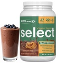 PEScience Select Vegan Protein Powder, Plant Based Protein Powder, Amazing Taste, Smooth Texture, Pea and Brown Rice Blend, Dairy Free, Lactose Free, Gluten Free - 초콜릿 땅콩 버터, 27 서빙