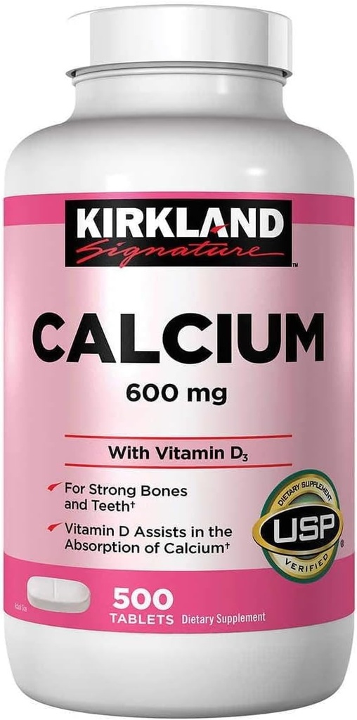 Kirkland 서명 칼슘, 600 mg + D3, 500-Count 정제