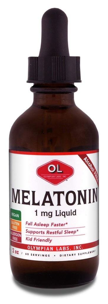 Olympian Labs 액체 멜라토닌 1mg, 2 Ounce, 가을 A Naturalsleeply, 알코올 무료