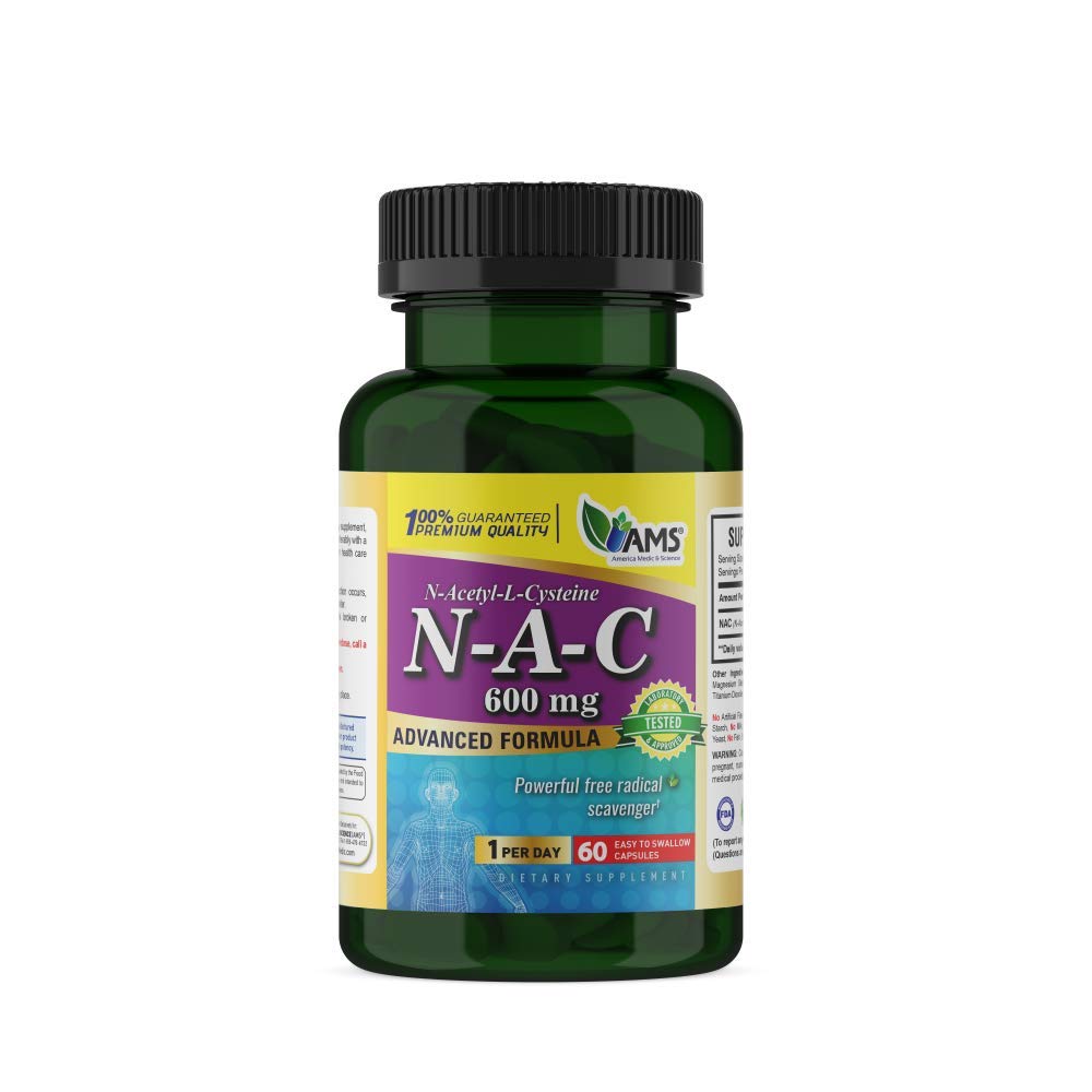미국 Medic & 과학 NAC 600mg - 폐 건강 및 면역 지원, 간접 지원 및 산화 방지제를위한 NAC 보충 - N-Acetyl-Cysteine - 60 캡슐 (팩 1)
