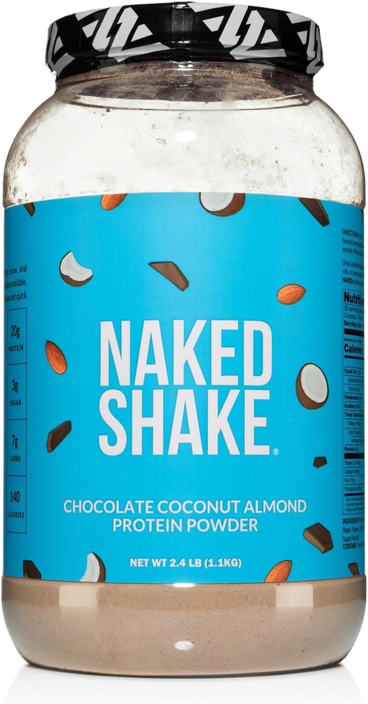 벌거 벗은 Shake - 초콜릿 코코넛 알몬드 단백질 분말 - MCT 오일, 글루텐 - 무료, Soy-Free, No GMO 또는 인공 감미료가있는 미국 및 캐나다 농장의 맛 공장 기반 단백질 - 30 서빙