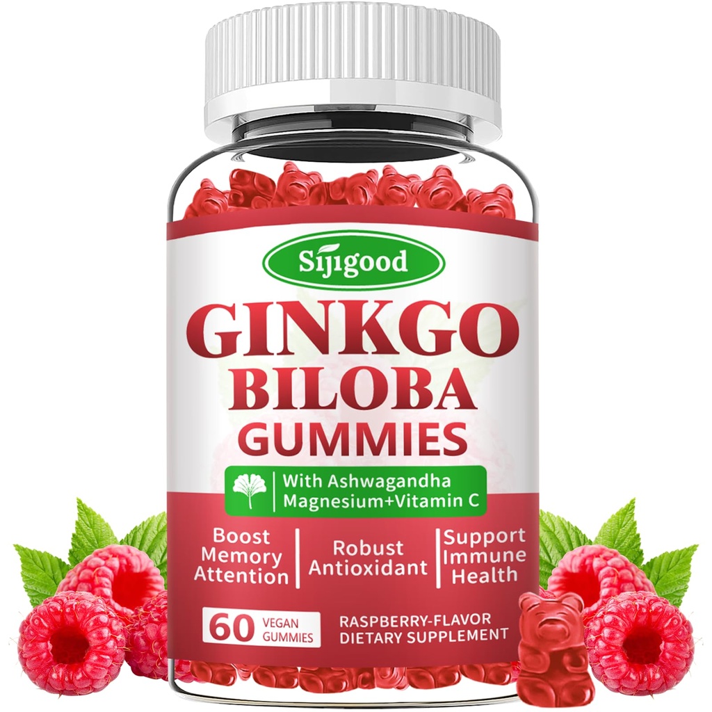 Panax Ginseng과 Magnesium, Ginkgo Biloba와 Gummies는 초점, 기억 및 성인 & 아이를 위한 뇌 건강, Vegan 라즈베리 풍미 Gummies, 60 조사를 위해 보충합니다