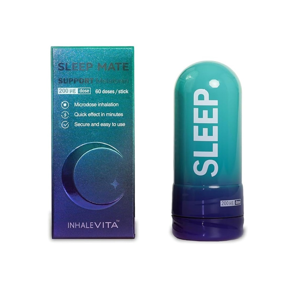 Melatonin Inhaler | 여행을위한 빠른 행동 제트 라그 Remedy, 5-10 분 수면 | 0.2mg 낮은 복용량, Zero-Sugar, Wake 새로 고침 | 30-Yr 과학