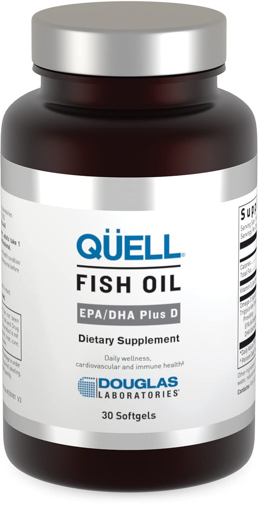 Douglas Laboratories Quell 물고기 기름 EPA/DHA 플러스 D | 3:2 비율 EPA에서 DHA 정유 오메가 3 지방산 플러스 1,000 I.U. 비타민 D3* | 30 Softgels