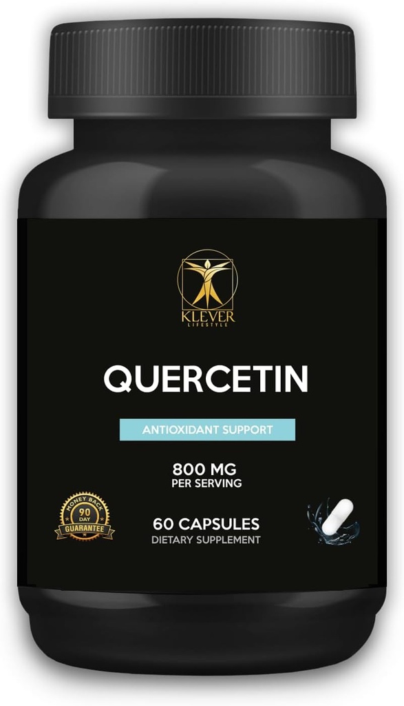 Klever Lifestyle | Bromelain Supplement가있는 Quercetin | 산화 방지제, 뇌 건강 | 60 캡슐 | 800mg