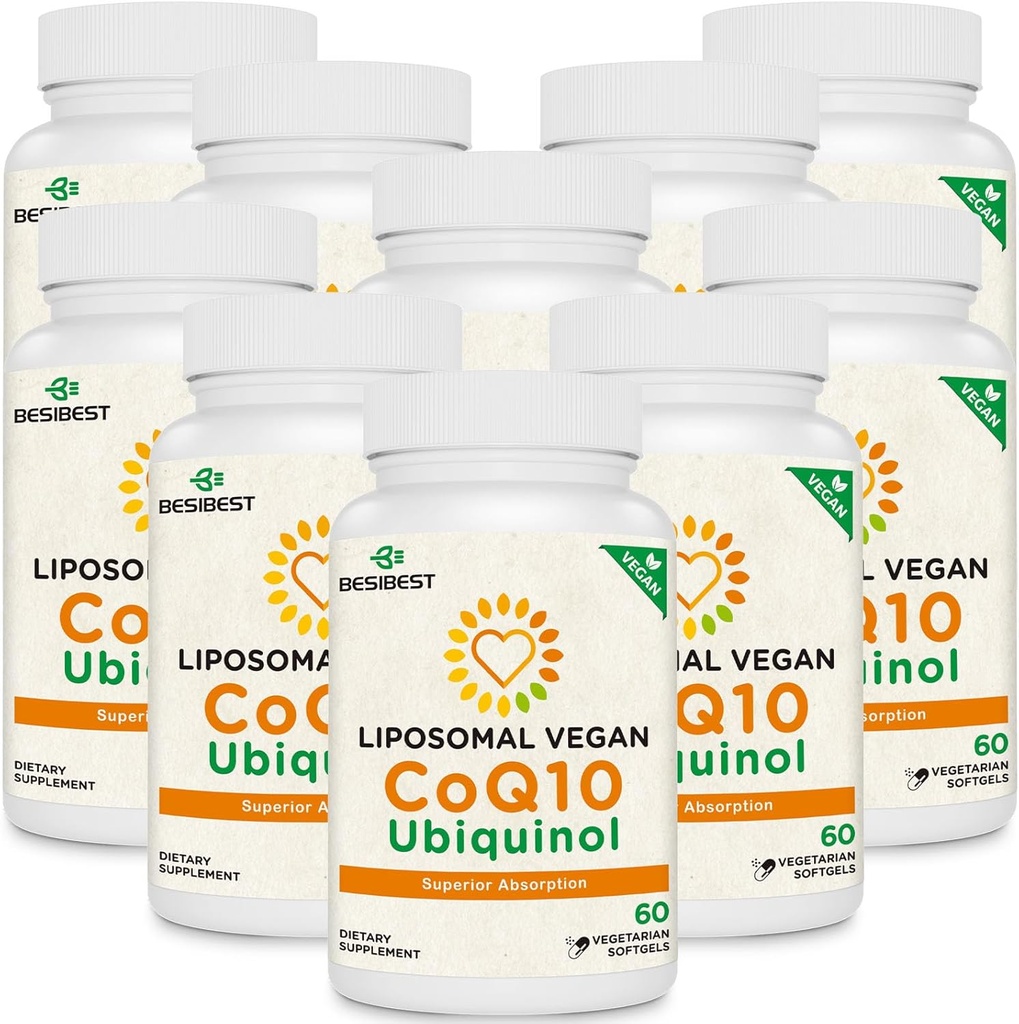 1000mg Liposomal CoQ10 Ubiquinol, 600 Vegan Softgels, 높은 흡수 Ubiquinol CoQ10 보충교재, 심장 기능 & 에너지 생산을 위한 Coenzyme Q10의 활동적인 산화 방지제 모양