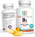비타민 D3 10000 IU - 심장 건강을 위한 90 비타민 D 10000 IU Softgels, 면역 지원, 정신 명확성 & 근육 기능 지원 - 남자 & 여자 250 mcg를 위한 높은 복용량 비타민 D3 정제