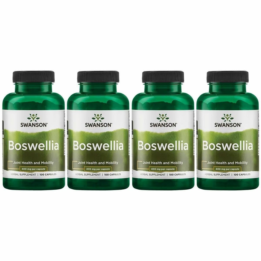 Swanson Boswellia - 합동 지원을 승진시키는 초본 보충교재 - 합동 융통성 & Mobility 지원을 위한 Ayurvedic 허브 - Boswellia Serrata 수지로 만드는 - (100의 캡슐) (4 팩)