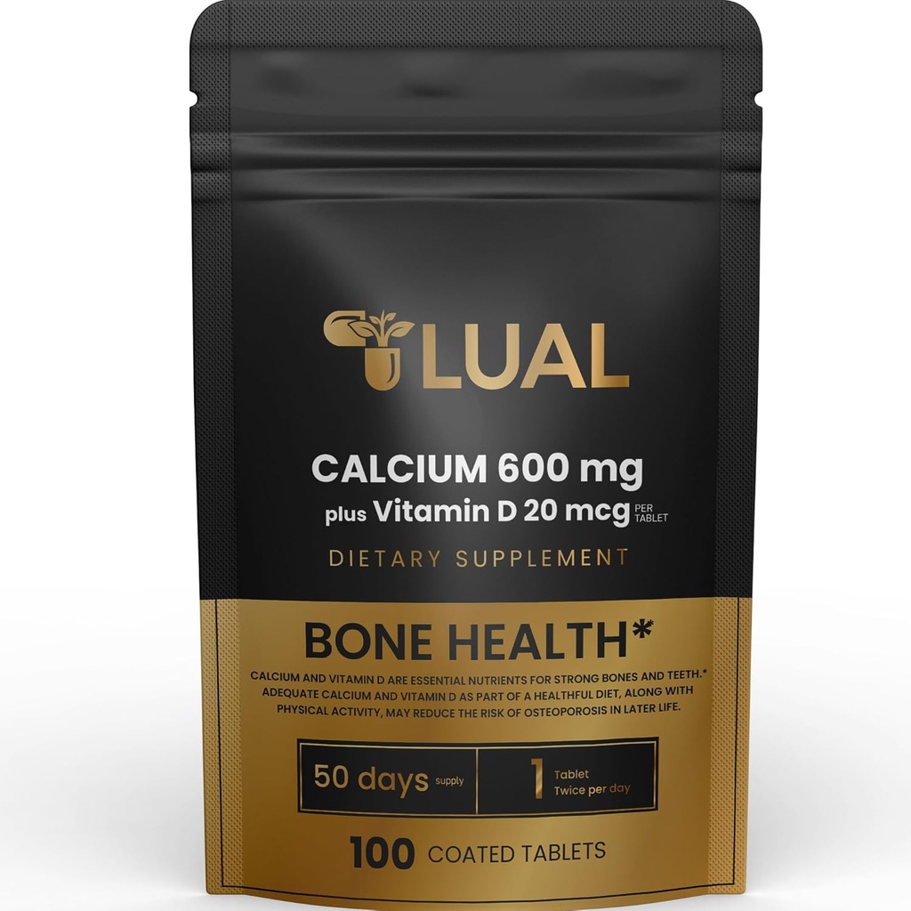 LUAL 칼슘 뼈 건강 규정식 보충교재 정제, 600 mg, 100 조사