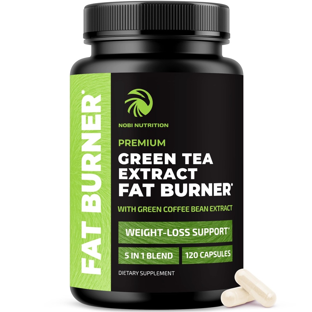 녹차 체중 감량 알약 여성 및 남성 | 45% EGCG | Stomach Fat Burner, Metabolism Booster & Appetite Suppressant | 녹차 지방 버너 다이어트 알약 | Vegan Weight Loss Supplements | 120 Ct