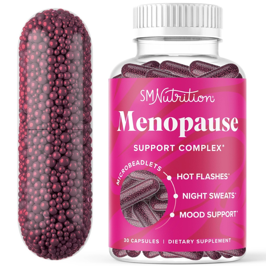 Black Cohosh, Red Clover & More | Hot Flashes, Night Sweats & Mood Support | Menopause Supplements for Women with Dong Quai, Chaste Tree Berry & DIM | Non-GMO 30ct