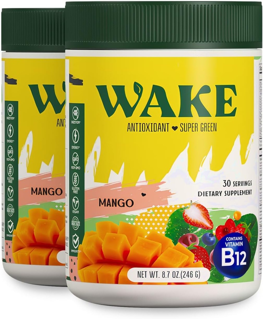 모직 산화제 최고 녹색, Bloat, Spirulina & Chlorella, 비타민 B12, 비 GMO, 여자를 위한 건강한 소화, 효소, Probiotics, Acai Berry & Camu Camu, 1개의 비용을 위한 2 PC를 감소시키는 녹색 분말