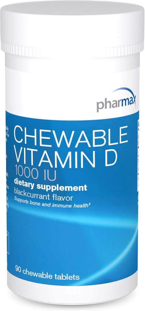 Pharmax Chewable Vitamin D (1000 IU) | Bones와 Teeth의 개발 및 유지 보수 | 90 Chewable Tablets