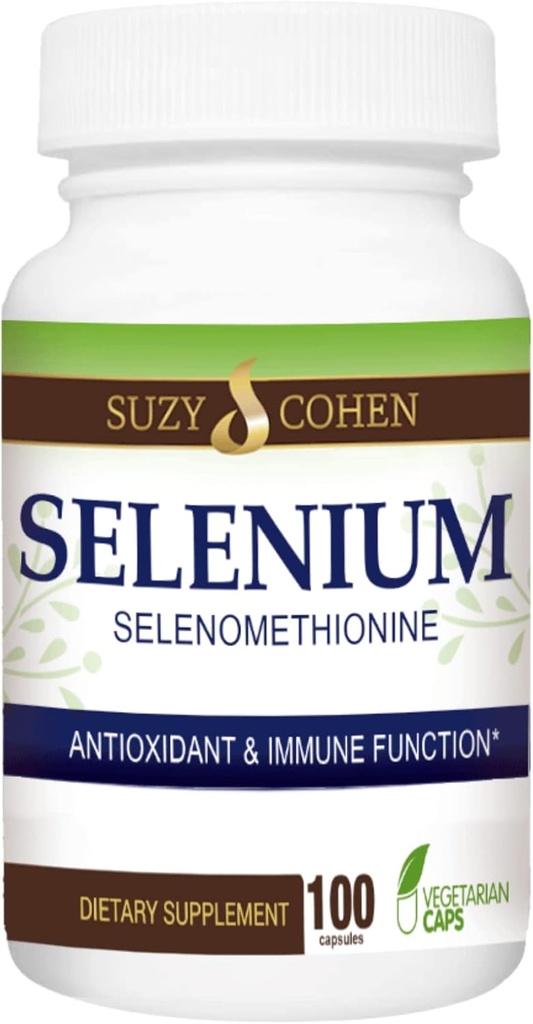 Suzy Cohen Selenium 보충교재 200 mcg는, 건강한 심장, 면역 체계, 지원 갑상선, Prostrate 기능, 효모 자유로운 킬레이트한 맛있은 아미노 산, 높게 bioavailable, 100 Veg 캡슐을 유지합니다