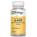 SOLARAY 5 HTP 보충 비타민 C & B-6 - Sleep Supplement 및 Serotonin Synthesis 지원 - 실험실 검증, 60 일 환불 보증 - 60 서빙, 60 Enteric 코팅 VegCaps