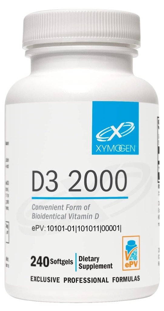 XYMOGEN D3 2000 - Bioavailable 비타민 D3 2000 IU (50 mcg) - 면역력, 뼈 + 심장 건강 (240 Softgels)를 지원하는 높은 힘 비타민 D 보충교재