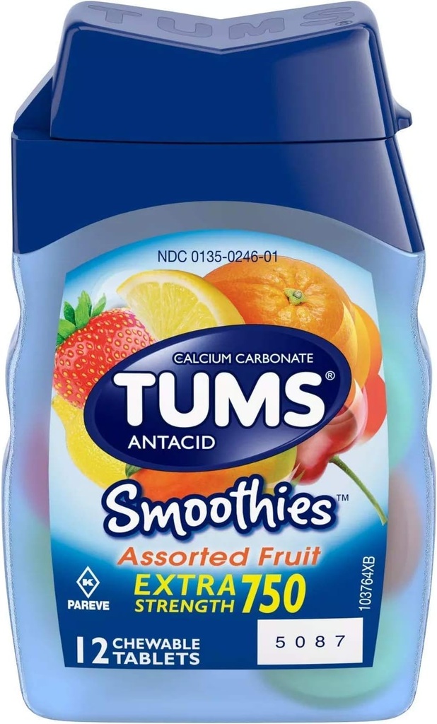 톰 스무디 Antacid 칼슘 보충, 12 ct