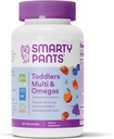 SmartyPants 유아 Multivitamin Gummies: 오메가 3 물고기 기름 (EPA/DHA), 비타민 D3, C, 비타민 B12, B6, A, K & 아연, Biotin, 베타 카로틴, 글루텐, 3개의 과일 풍미, 90 조사 (30 일 공급)