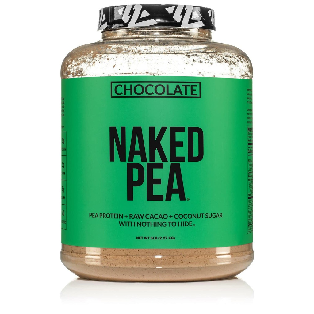 NAKED Nutrition Chocolate Pea Protein Isolate - 5Lb Bulk, NSF 인증, 공장 기반, 채식 및 채식 단백질. Digest, Non-GMO, 글루텐 무료, Lactose 무료, Soy 무료
