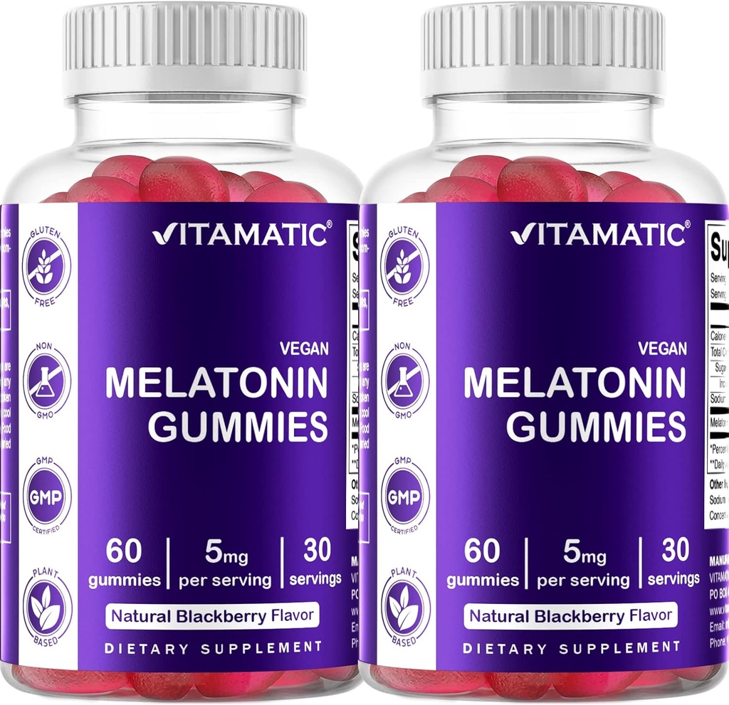 비공식 Melatonin Gummies - (2.5 mg 5 mg & 10 mg 복용량) - 60 각 - (2의 포장)