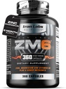 Iron Labs ZM6 - 6 개월 공급 - 아연 마그네슘 아스파이트 보충 - 360 채식 캡슐 - 마그네슘 및 아연 보충제 남성 및 여성