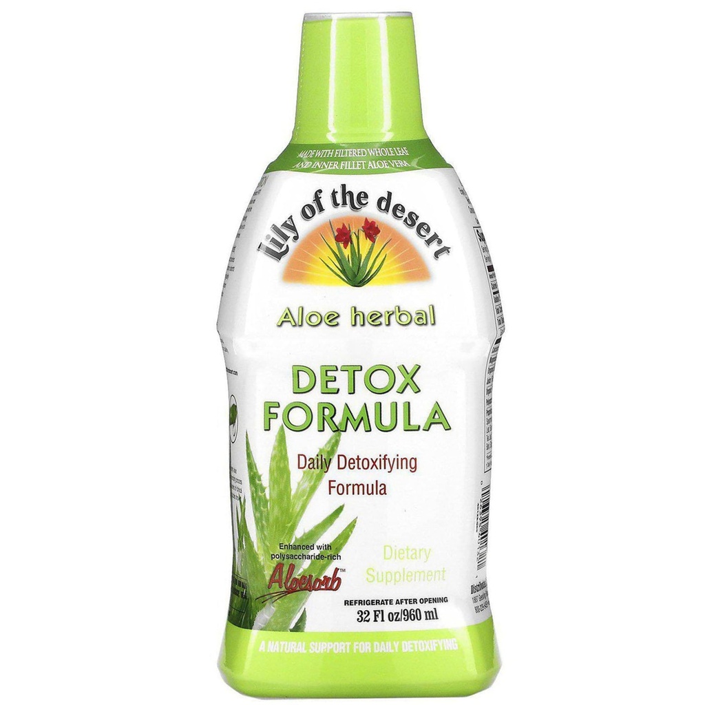 사막 알로에 Vera 초본 Detox 공식의 Lily - 우유 이틀, Slippery Elm, Burdock 뿌리, Dandelion 뿌리 및 Gut 건강, 간 지원 및 웰빙, 32 Oz를 가진 알로에 Vera 주스