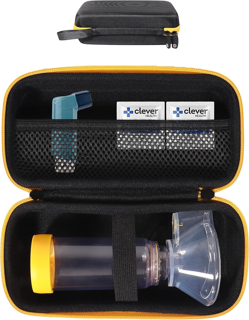 GetGEAR Asthma Inhaler 홀더 케이스, 컴팩트하고 튼튼한 케이스 용 Handy Ventolin Inhaler 성인 및 어린이 (CASE ONLY) (블랙)