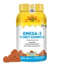 Country Life Omega-3 Honey Gummies - 심혈관 및 두뇌 건강 지원 - 비 GMO, 공인 글루텐 무료 - 자연적으로 단화 - 60 Gummies