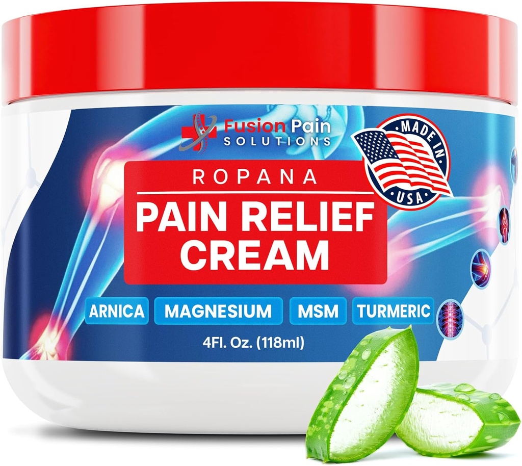 Arnica, Magnesium, MSM 및 Turmeric (4 FL Oz)와 통증 완화 크림 - 관절 및 근육을 위한 자연 진정 완화 크림 - Non Greasy Pain Relief