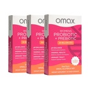 Omax3 Womens Probiotic + Prebiotic, Cranberry & Chicory Root, 20 억 CFU, 6 임상 입증 된 Strains, 질 pH, UTI, Bloating, (5 월 채식) | 90 Vege 캡슐 (3 박스)